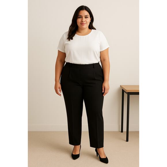 Ellen Tracy Black Side Zip Dress Pants Women’s Size 16 - Picture 1 of 7